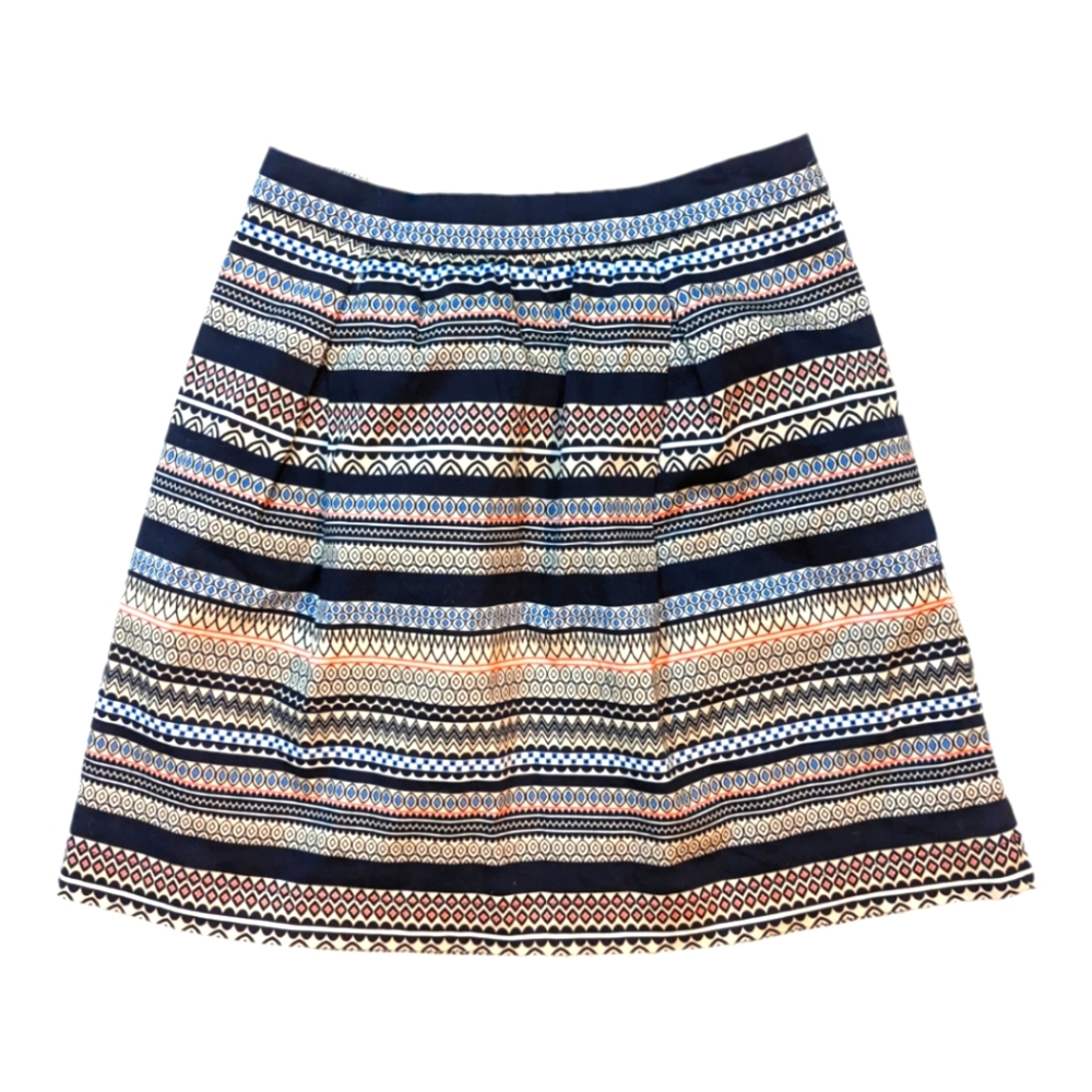 J. Crew mini skirt size 2 Navy Blue Pink Ivory